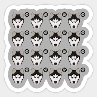 siberian husky dog pattern Sticker